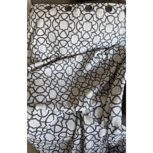 2 Max Blackout Campbell Geo Jacquard 1.5” Grommet Curtain Panel Blue, Grey 50x84